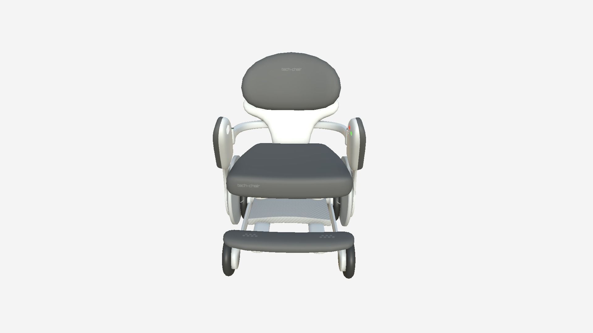 Tech Wheelchair B01 White Gray - Disability Character Design Low-poly 3D model_3
