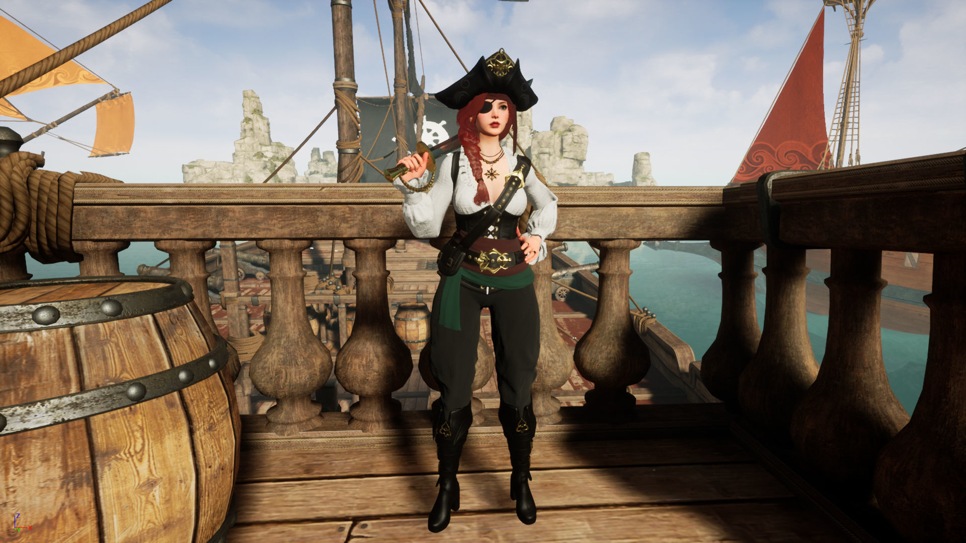 Pirate Girl Low-poly 3D model_11