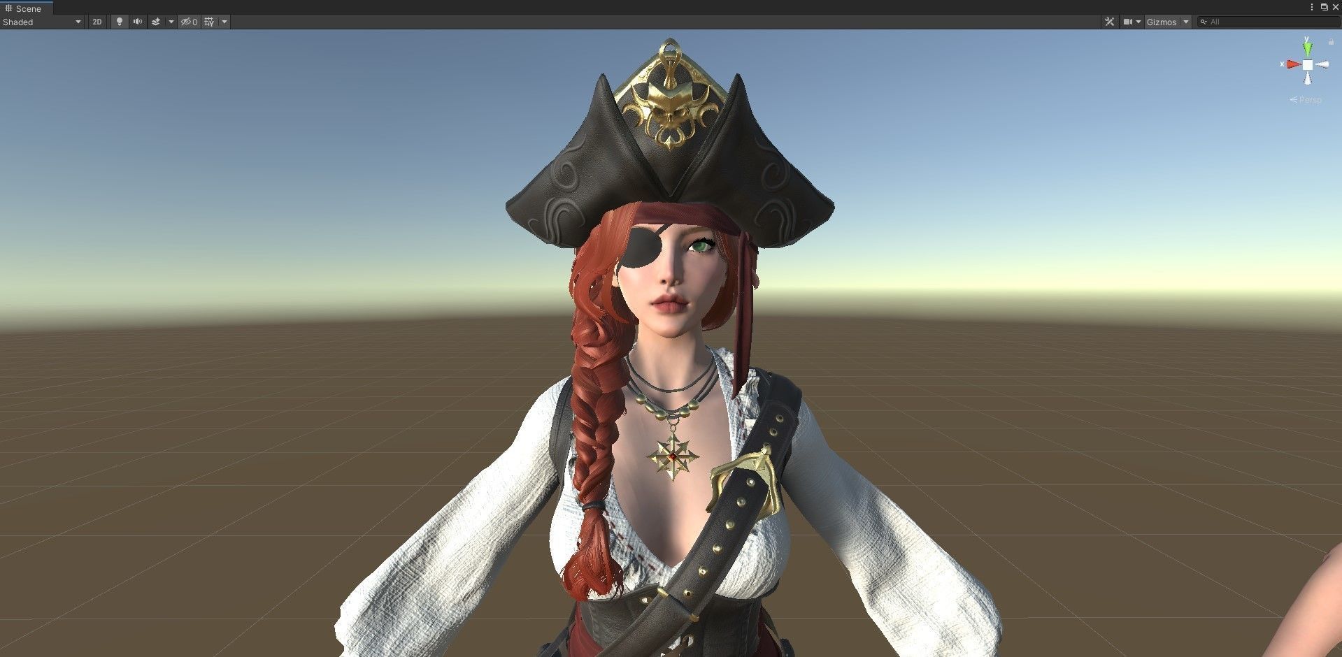 Pirate Girl Low-poly 3D model_14