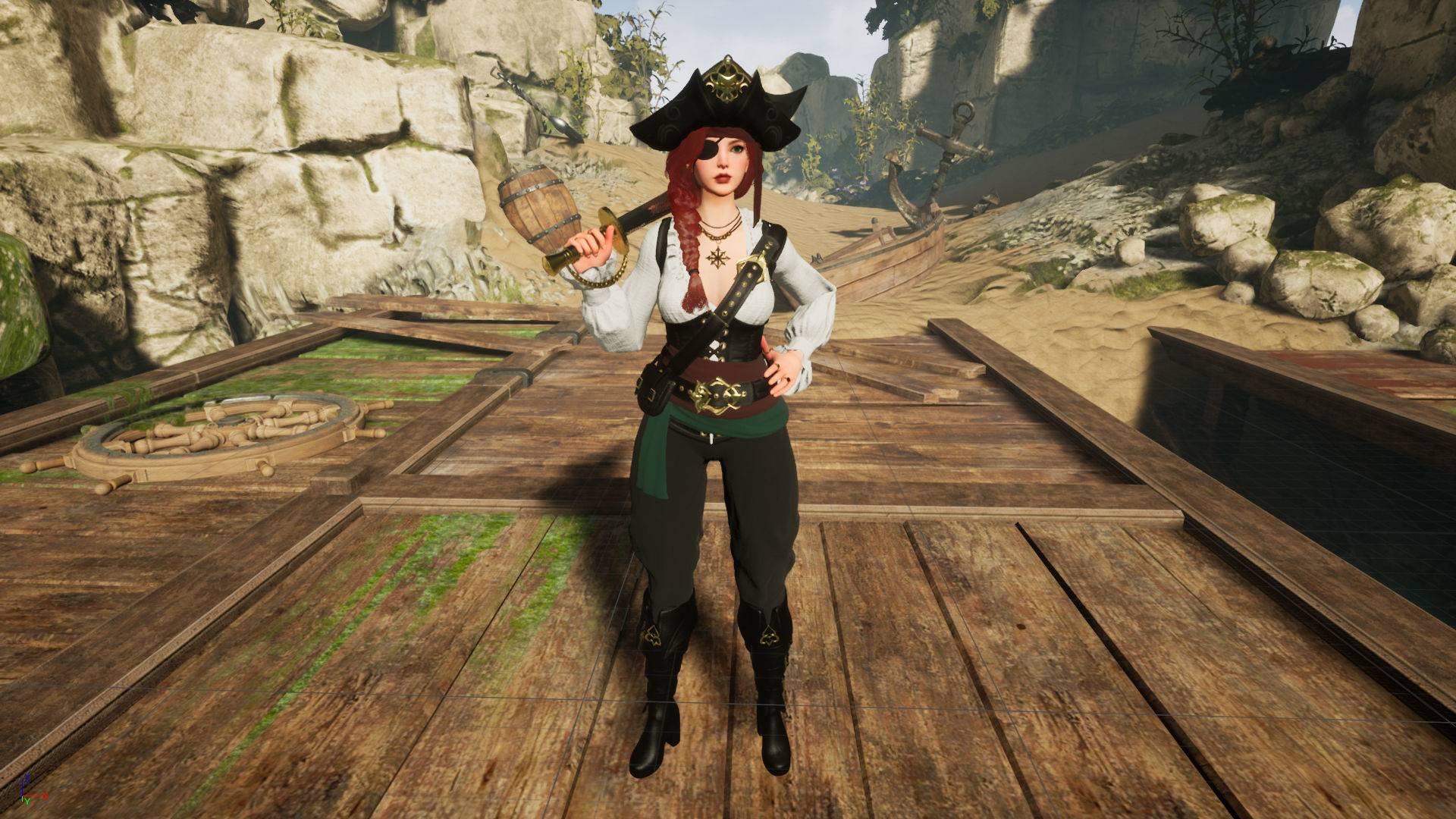 Pirate Girl Low-poly 3D model_12