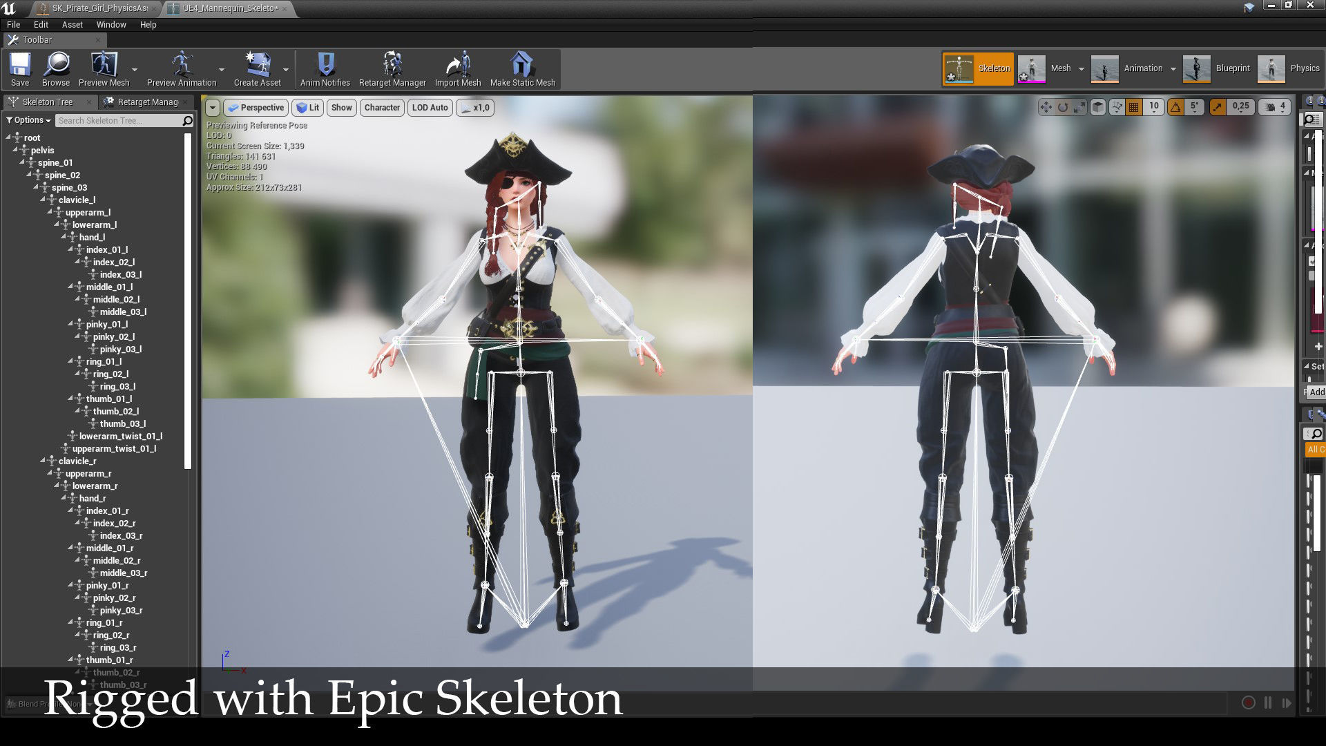 Pirate Girl Low-poly 3D model_7