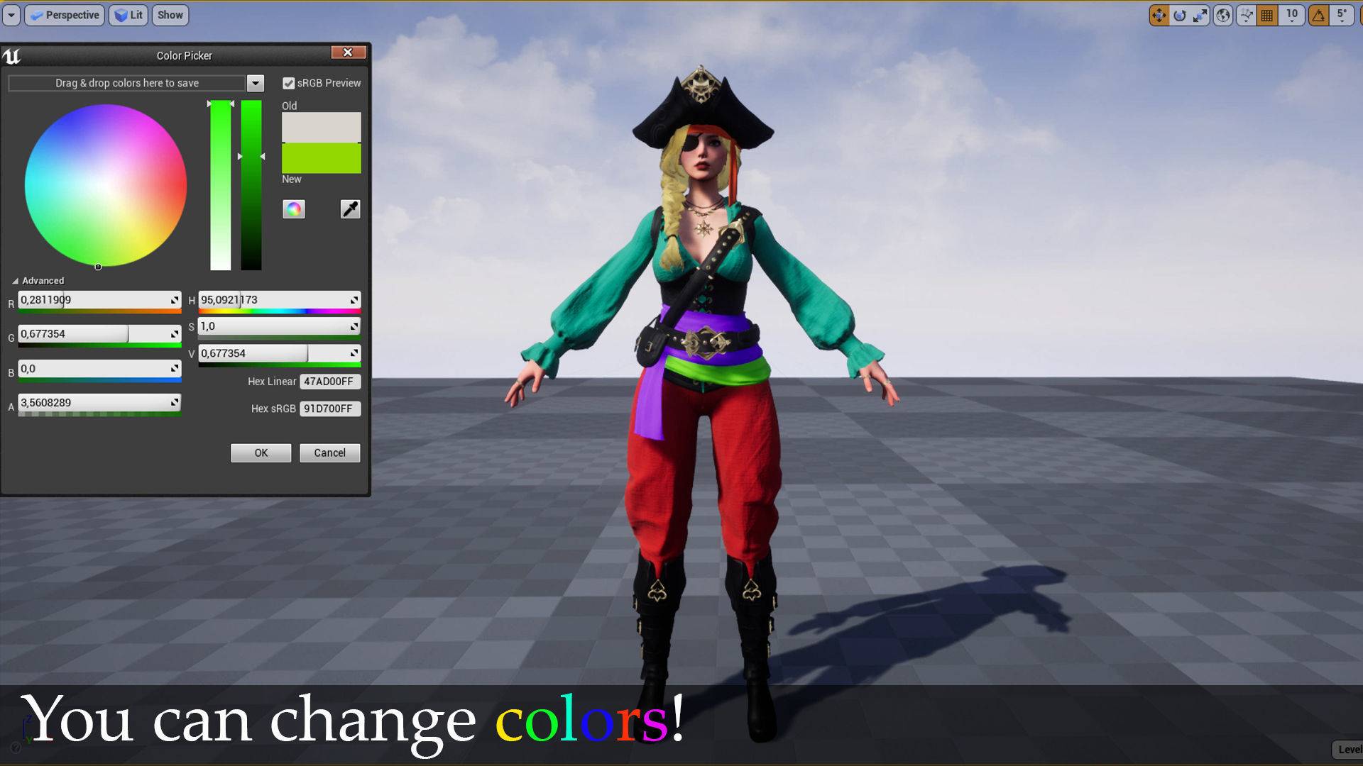 Pirate Girl Low-poly 3D model_10