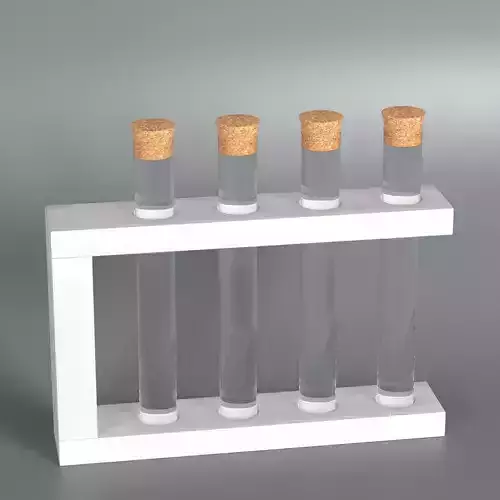 Stand with glass test tubes 