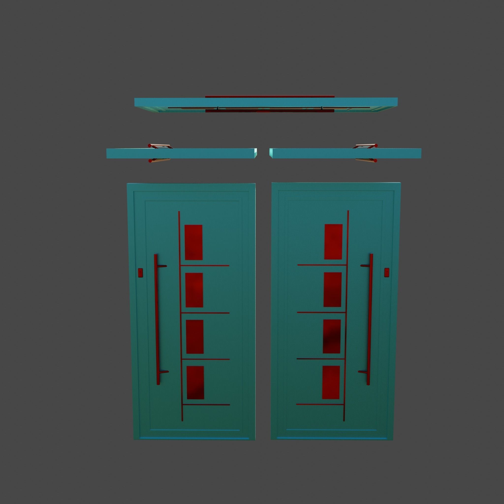 Main Door Low-poly 3D model_7