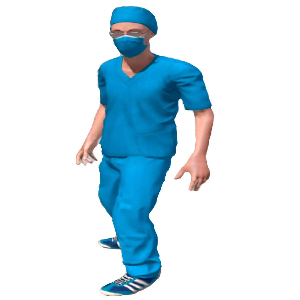 doctor surgeon scrubs Low-poly 3D model_0