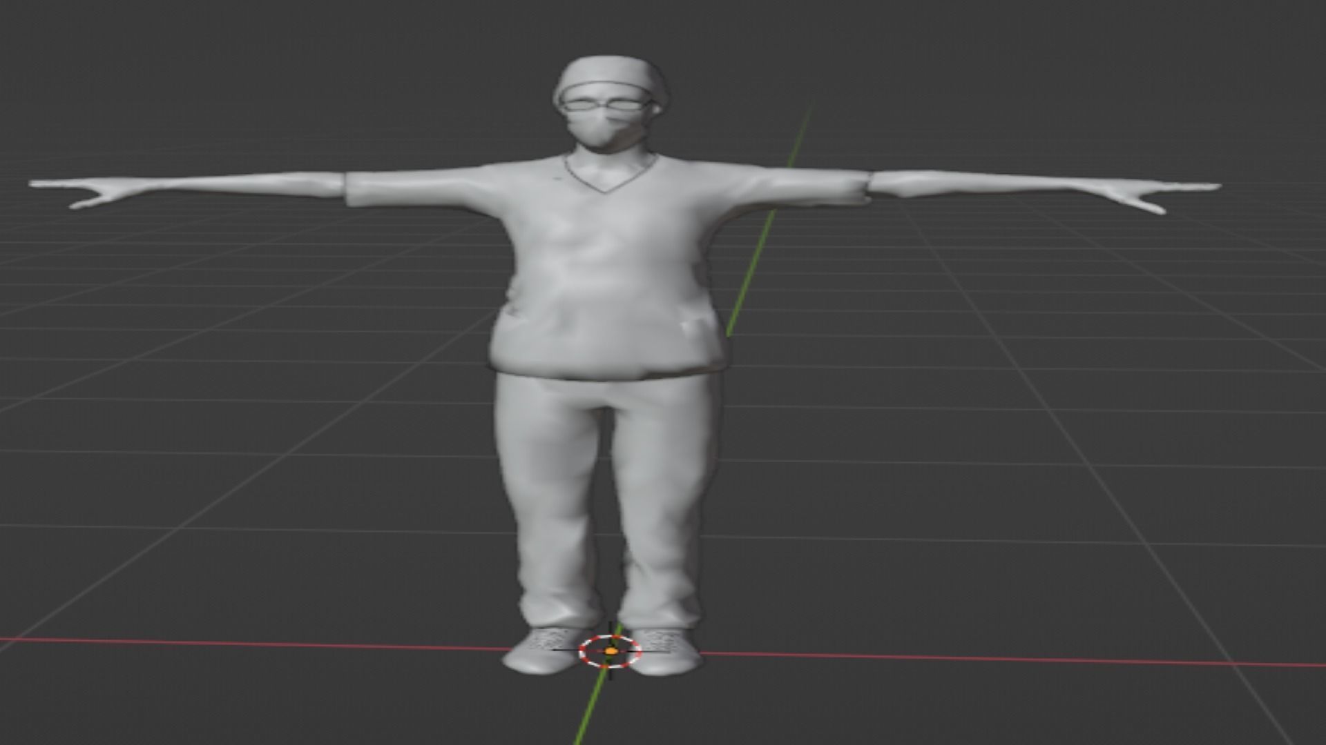 doctor surgeon scrubs Low-poly 3D model_5