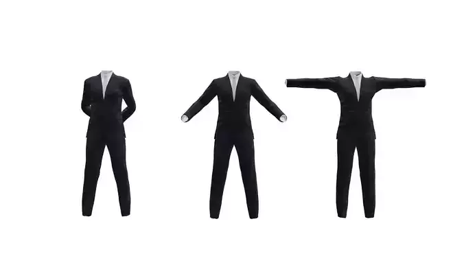 Suit with tie Low-poly 3D model