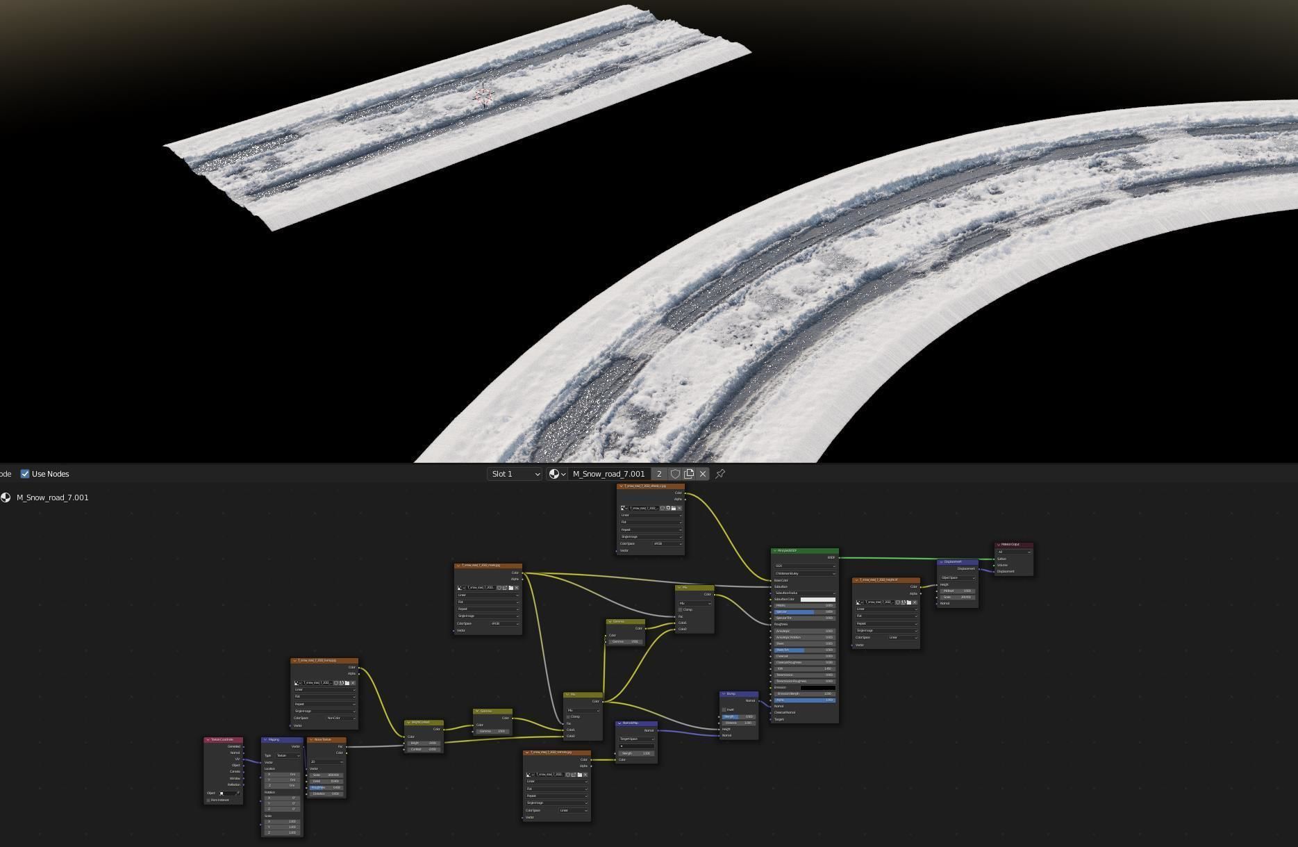 Snowy asphalt road 2 3D model_6