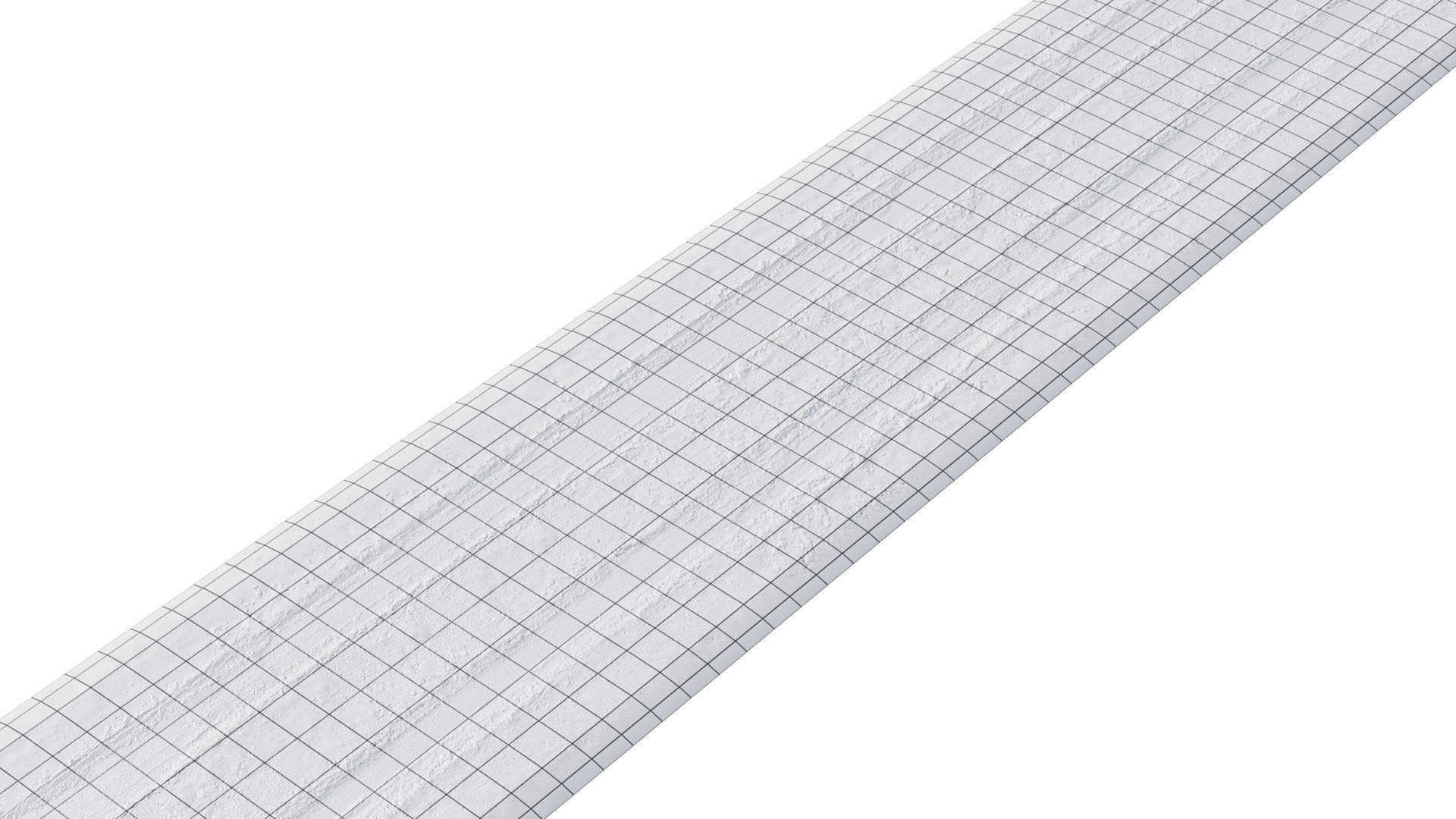 Snowy asphalt road 2 3D model_7