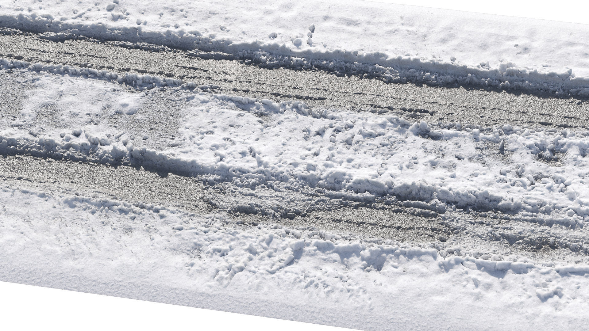 Snowy asphalt road 2 3D model_5