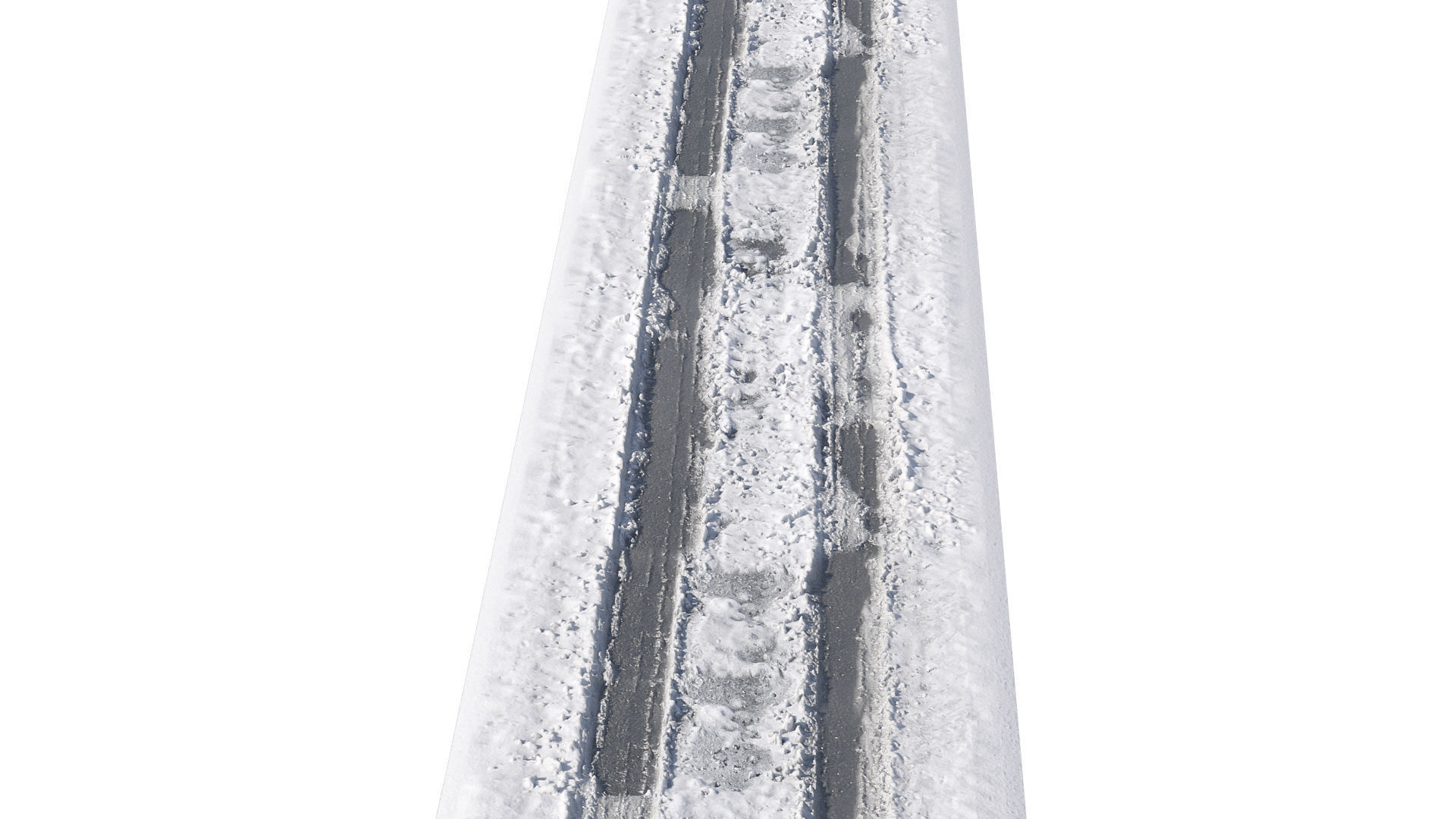 Snowy asphalt road 2 3D model_2