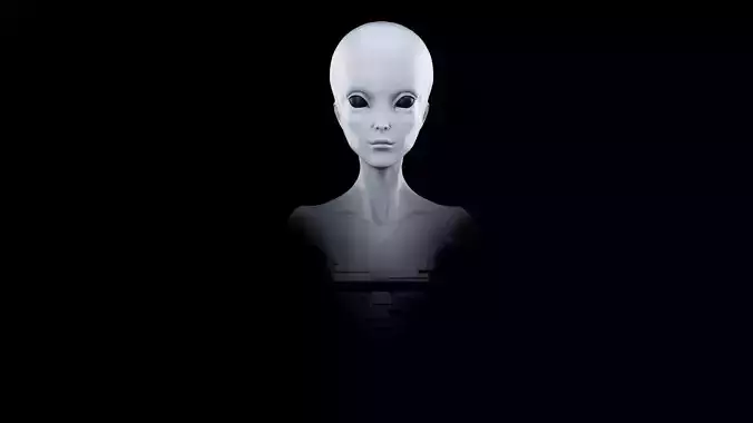 Alien Grey 3d Print Stylus Pen Holder Nude Woman 3D print model