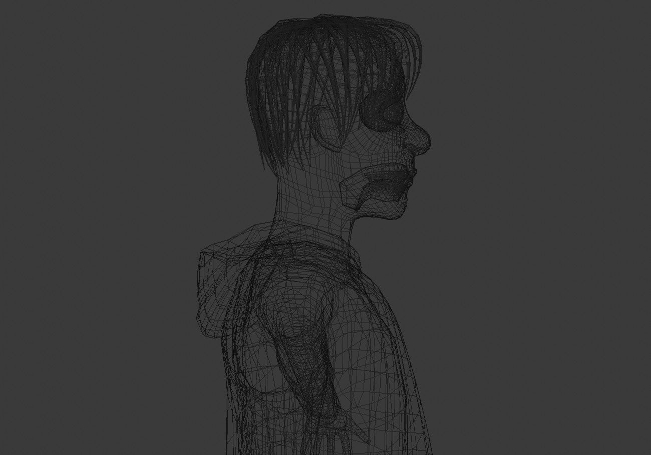 white skinned boy teenager Low-poly 3D model_18