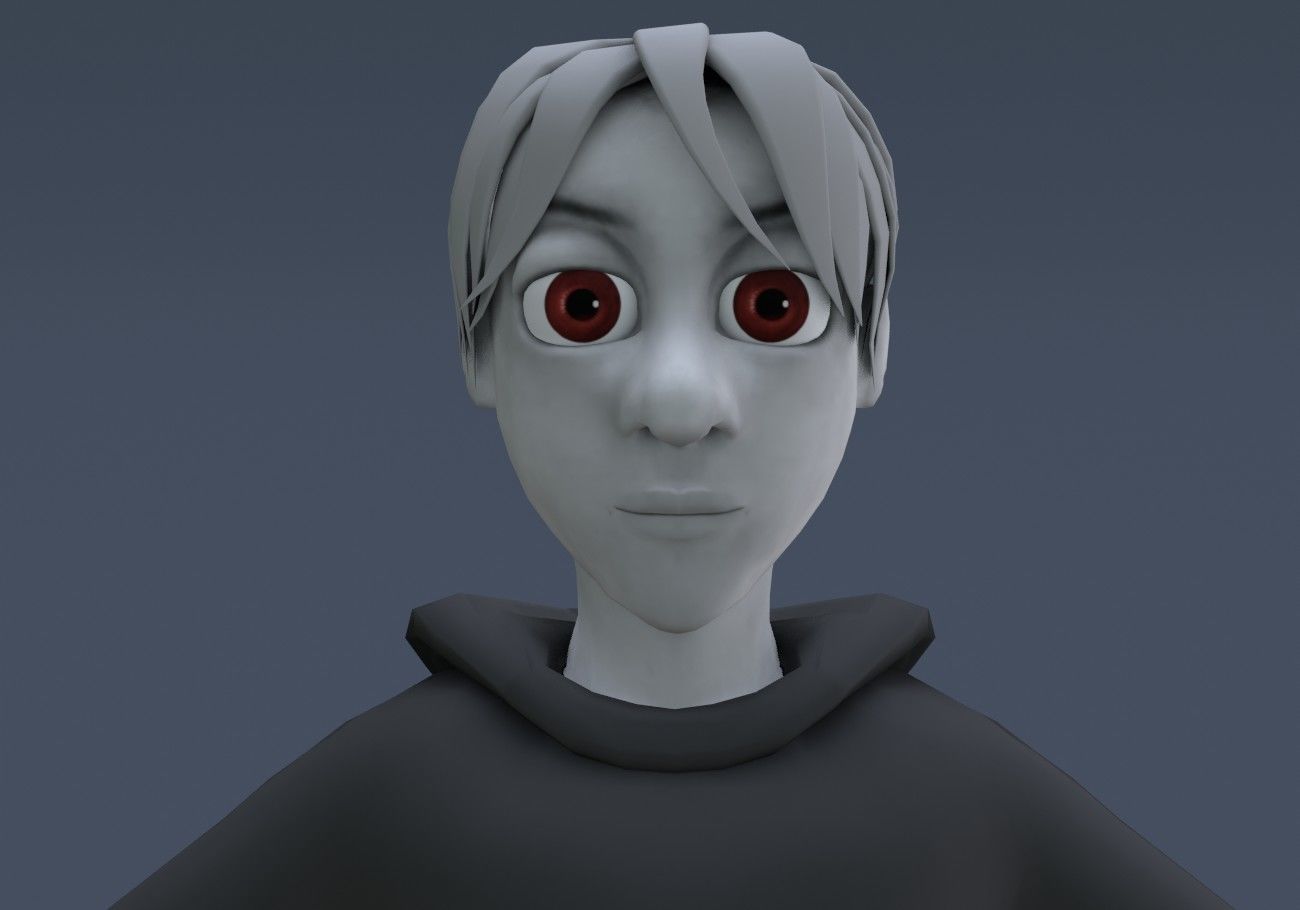 white skinned boy teenager Low-poly 3D model_9