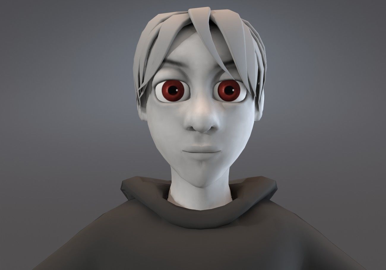 white skinned boy teenager Low-poly 3D model_4