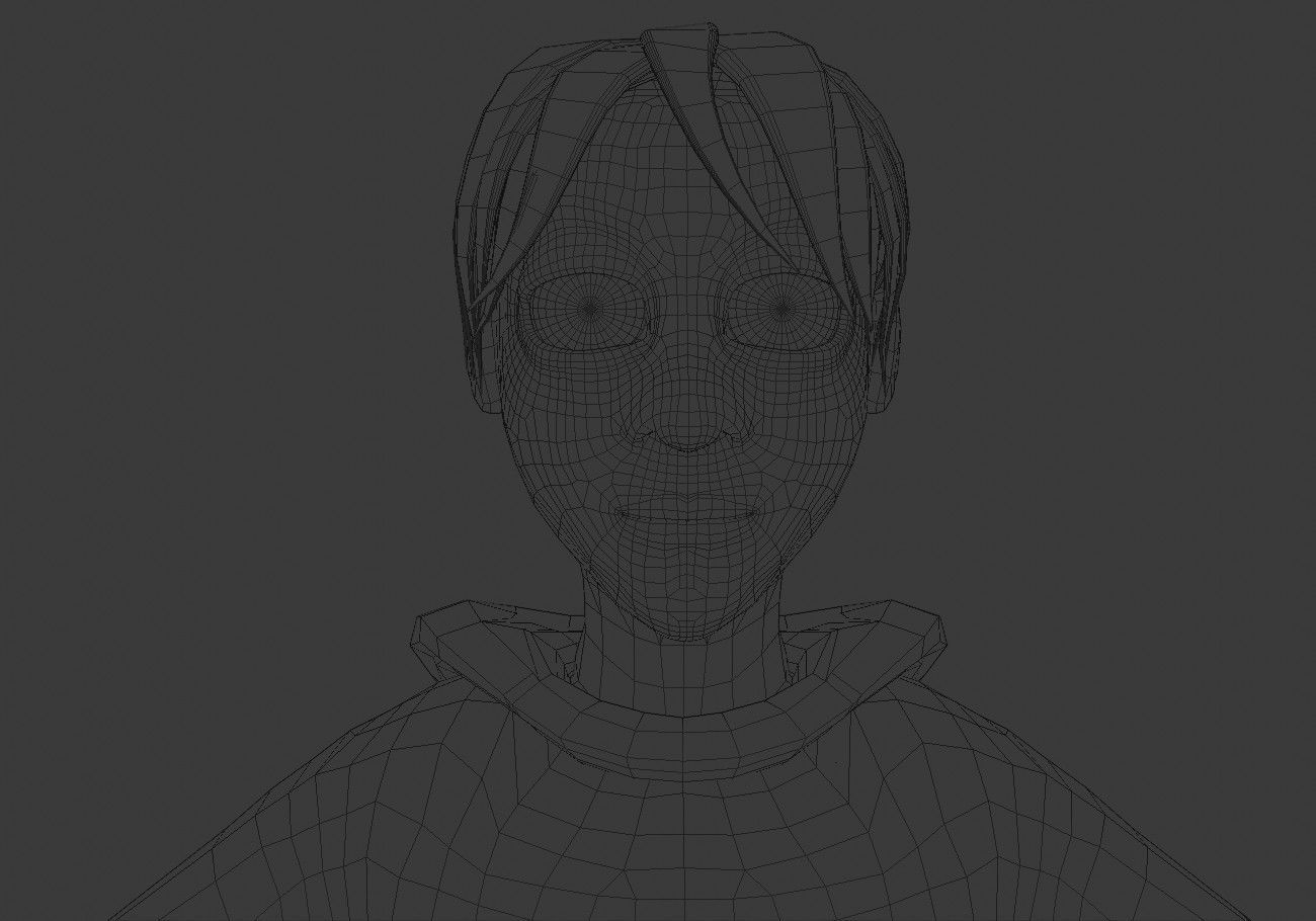 blond teenage boy Low-poly 3D model_16