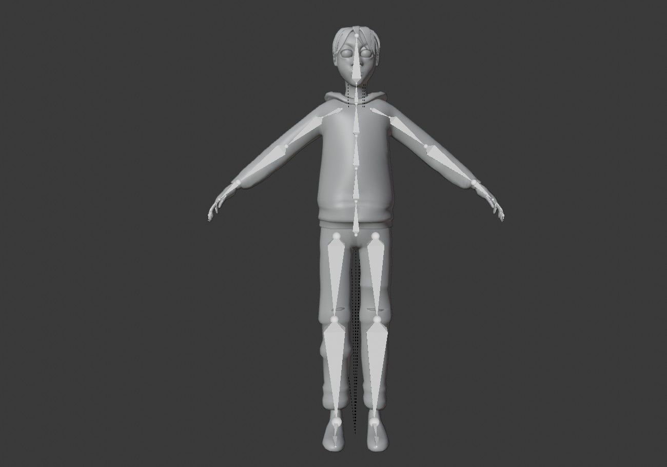 cute pink boy Low-poly 3D model_11