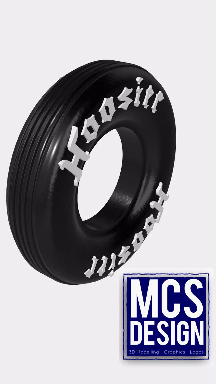 Hoosier Drag Tire Front Runner smooth N grooved 15 inch 3D print model_0