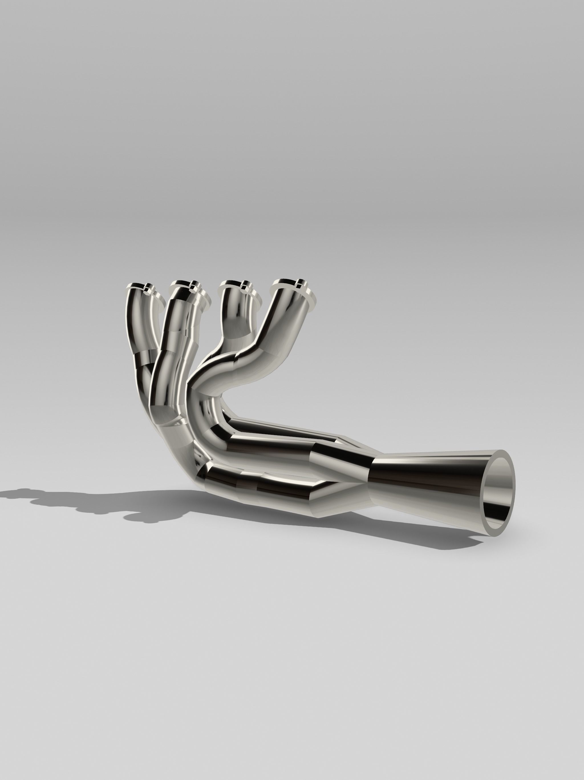 Pro Stock Header Exhaust and Collector 4 into 1 3D model 3D printable CGTrader