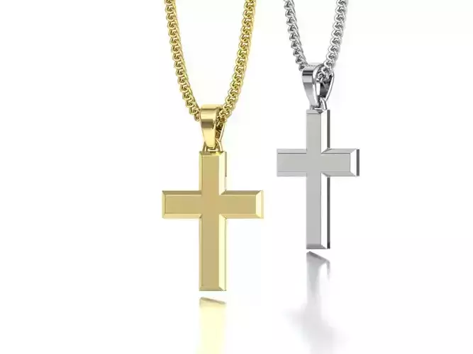 Flat Cross 30mm Flat Classic Cross 3dmodel 3D print model