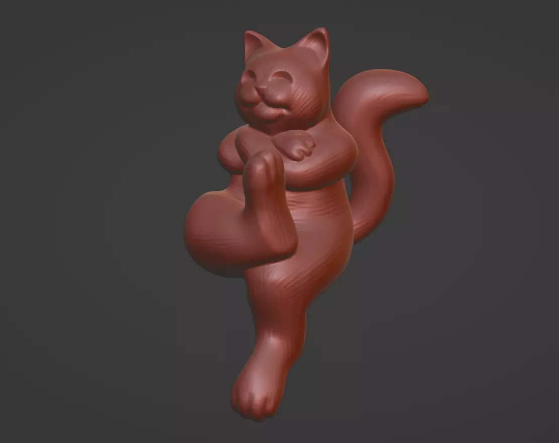 Sitting Cat Sculpture 3D print model