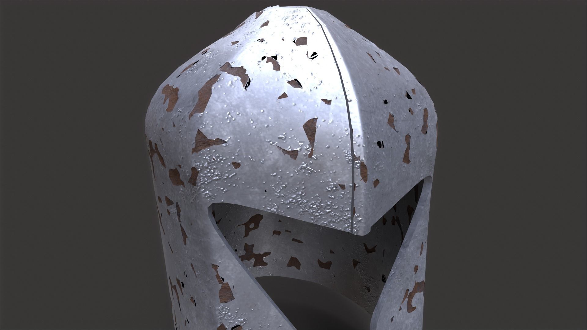 Old Medieval Helmet 3D model_6