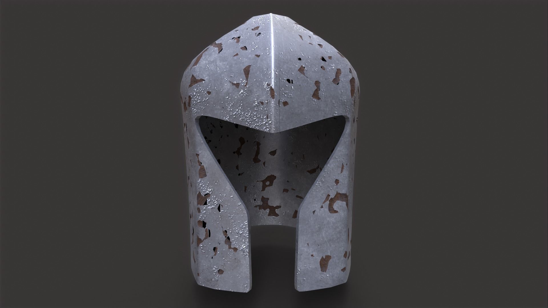 Old Medieval Helmet 3D model_1