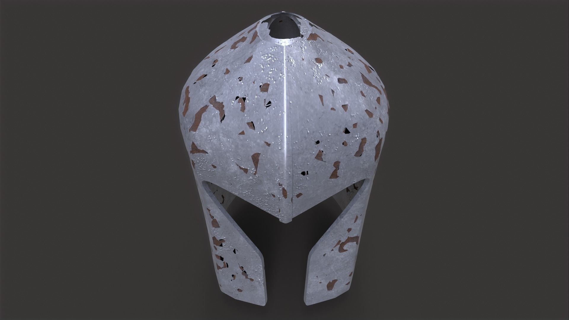 Old Medieval Helmet 3D model_4