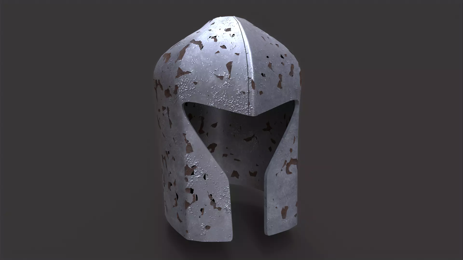Old Medieval Helmet 3D model_0