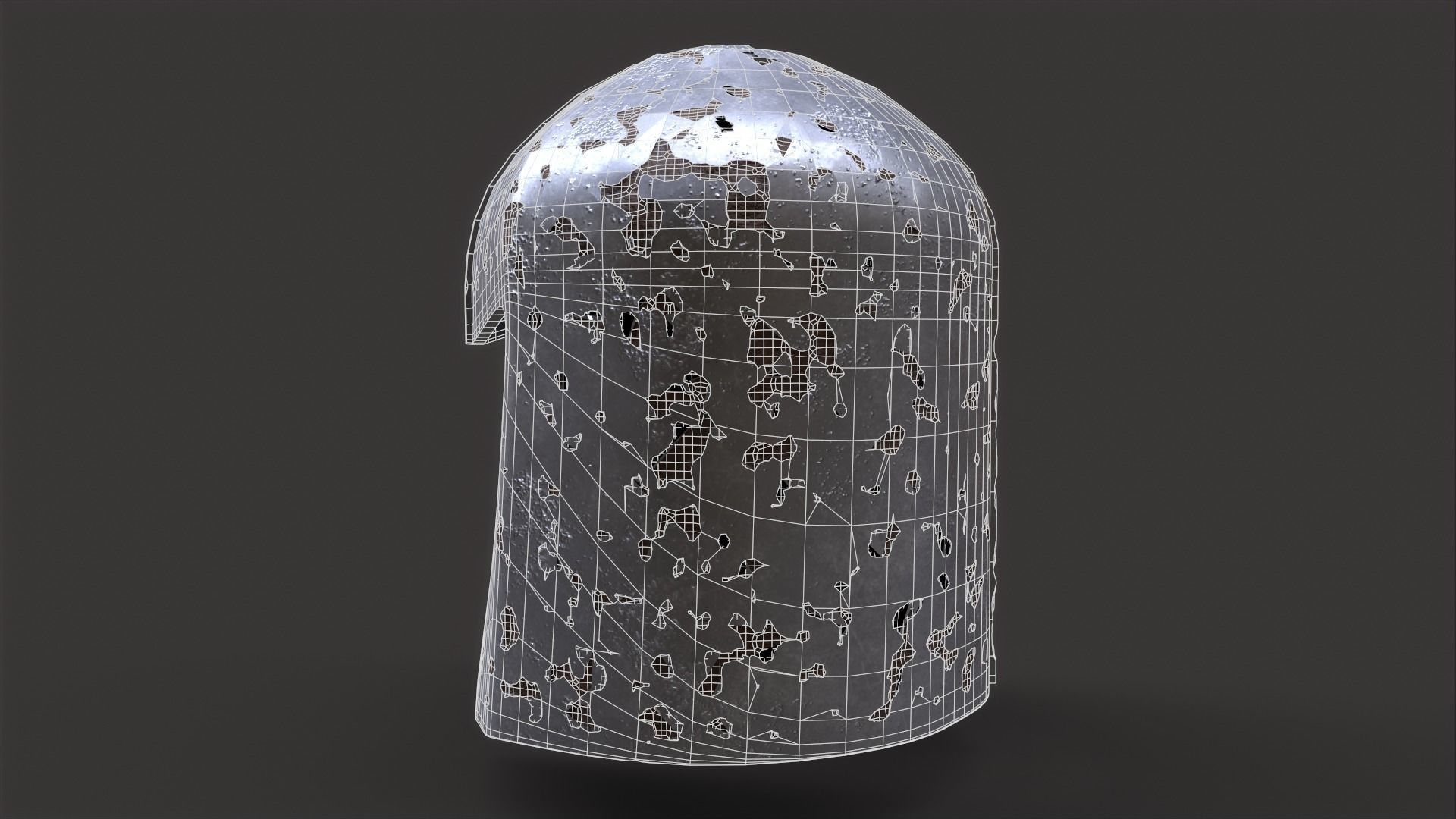 Old Medieval Helmet 3D model_8