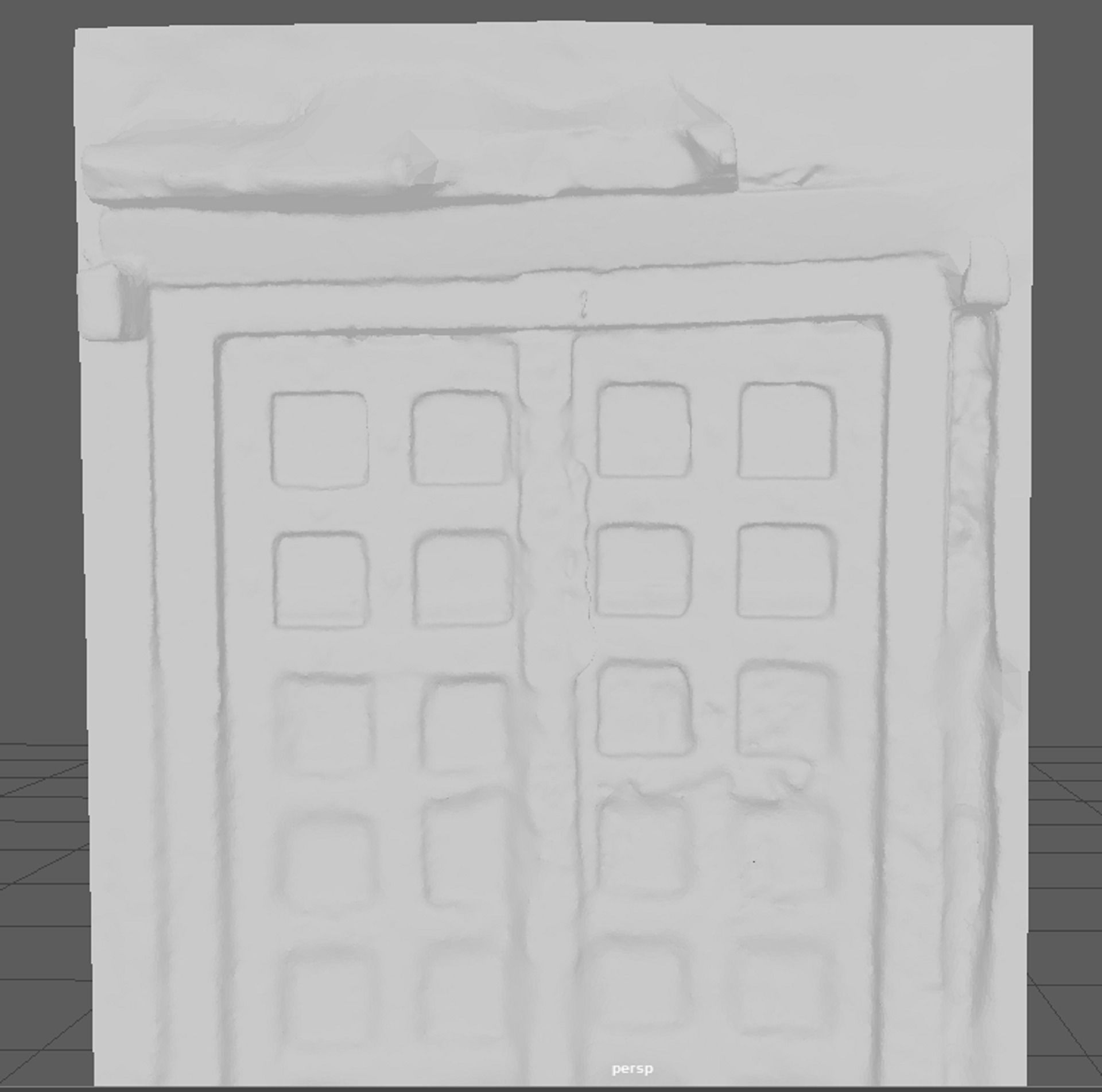 Ancient doors of house boundary with iron handle 3D model_8