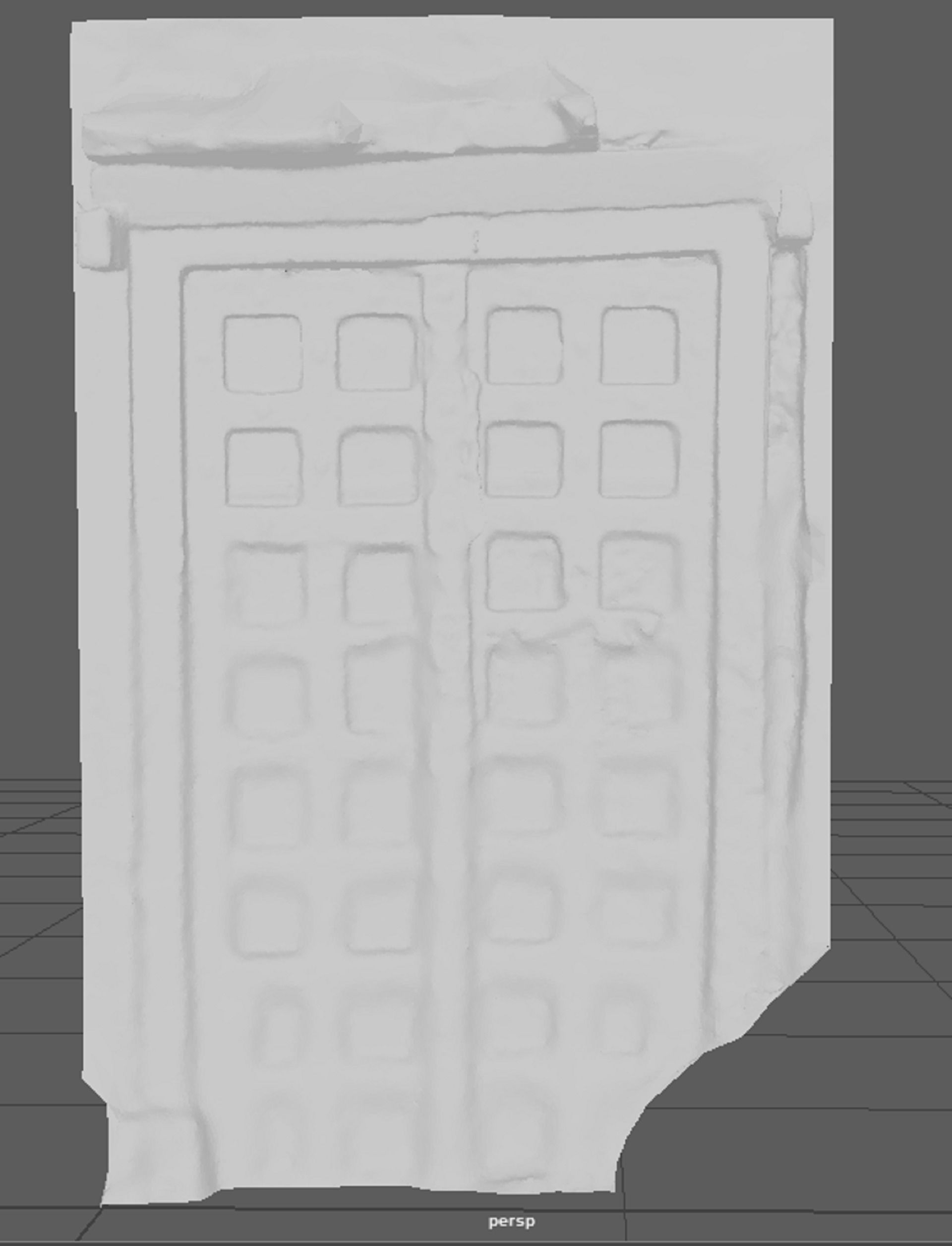 Ancient doors of house boundary with iron handle 3D model_6