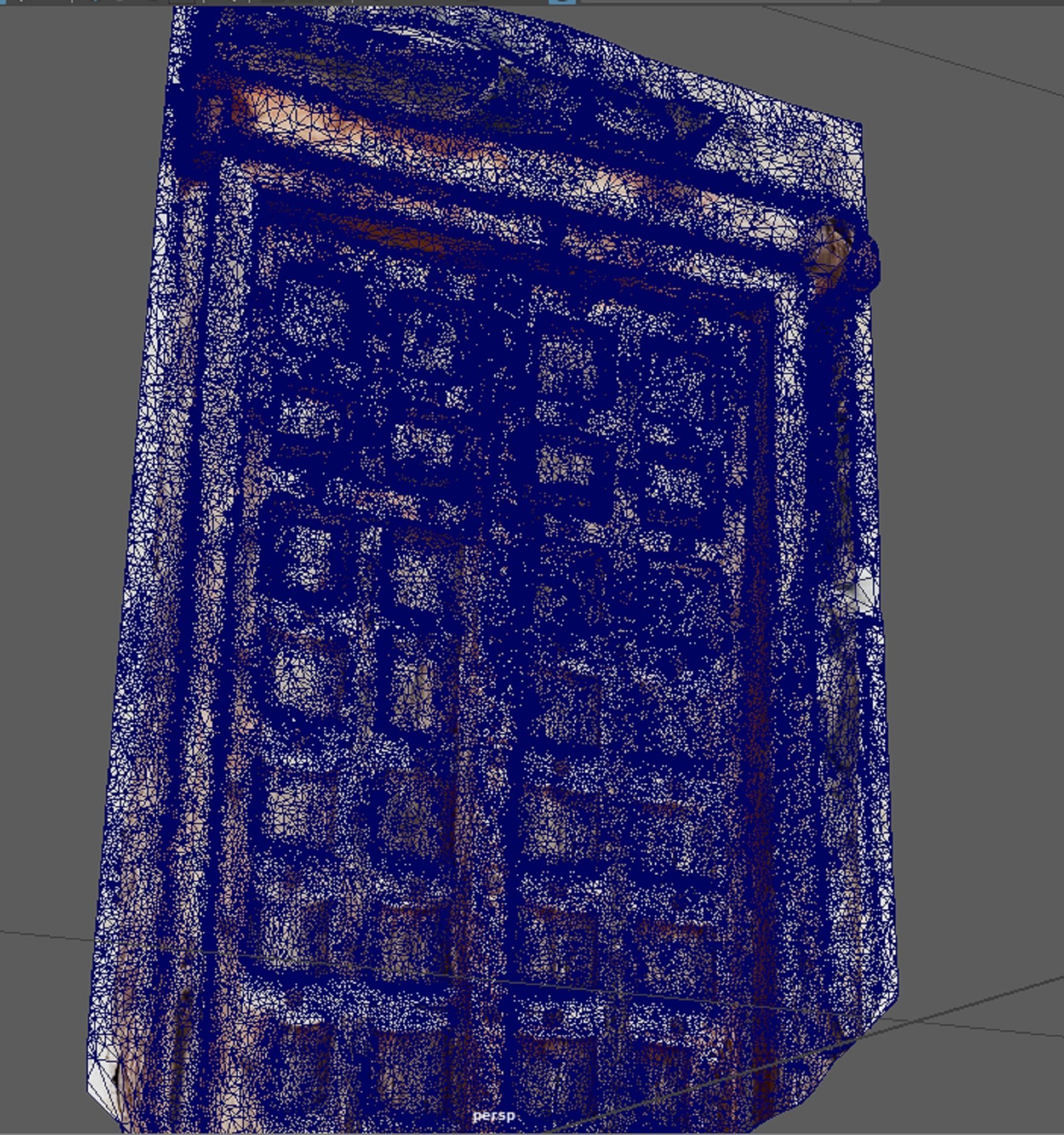 Ancient doors of house boundary with iron handle 3D model_7