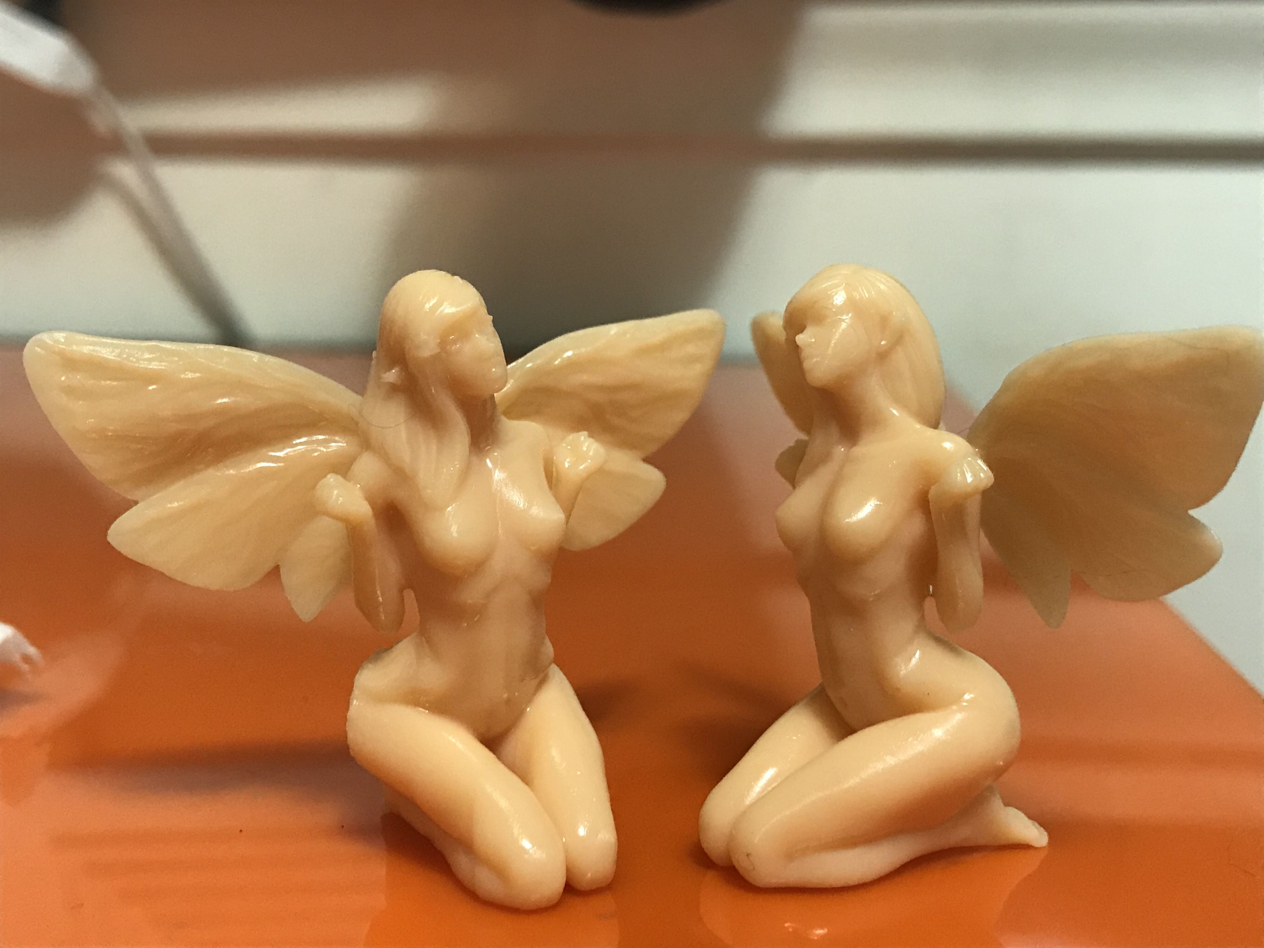 Fantasy Fairy kneeling 3D print model_3