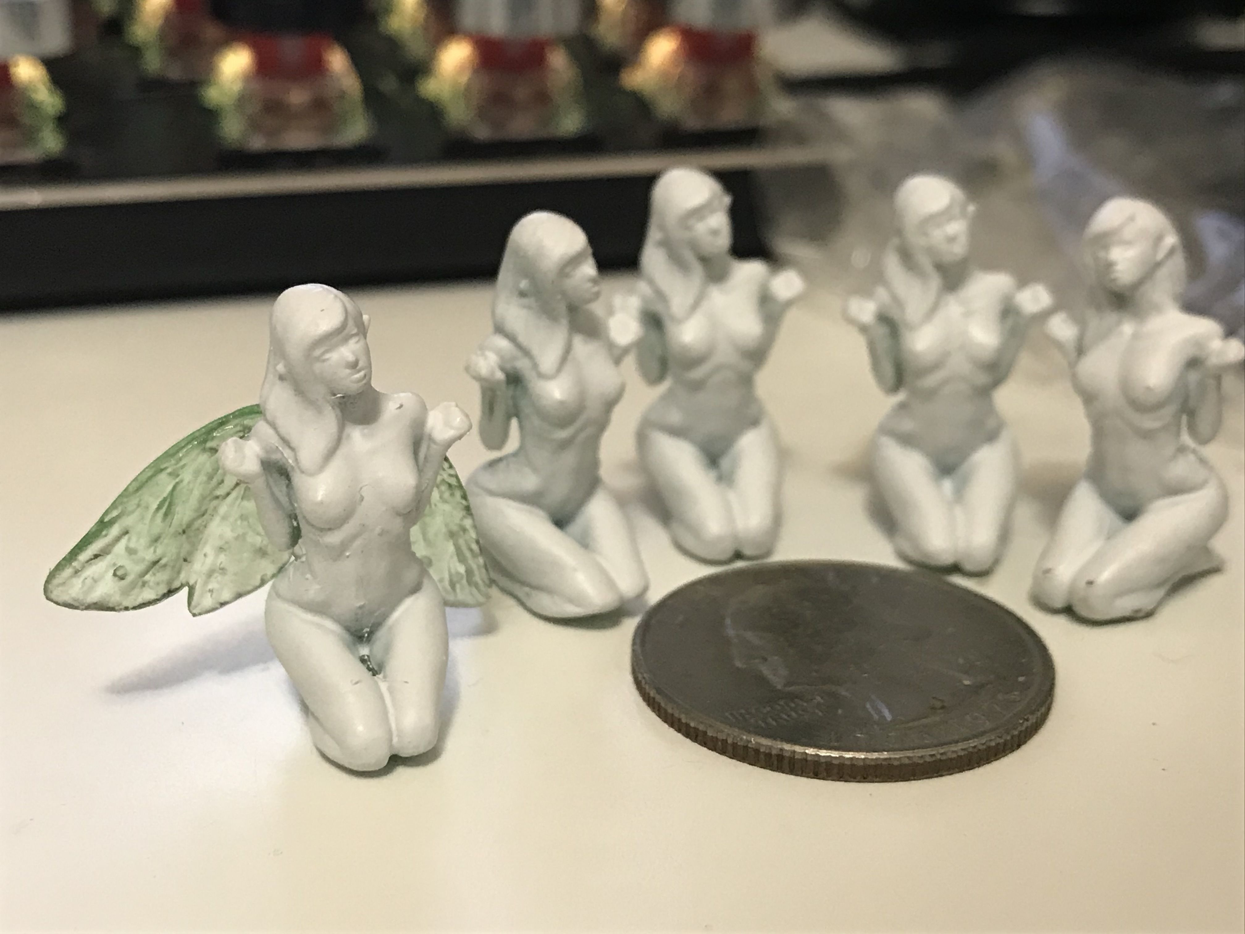 Fantasy Fairy kneeling 3D print model_1
