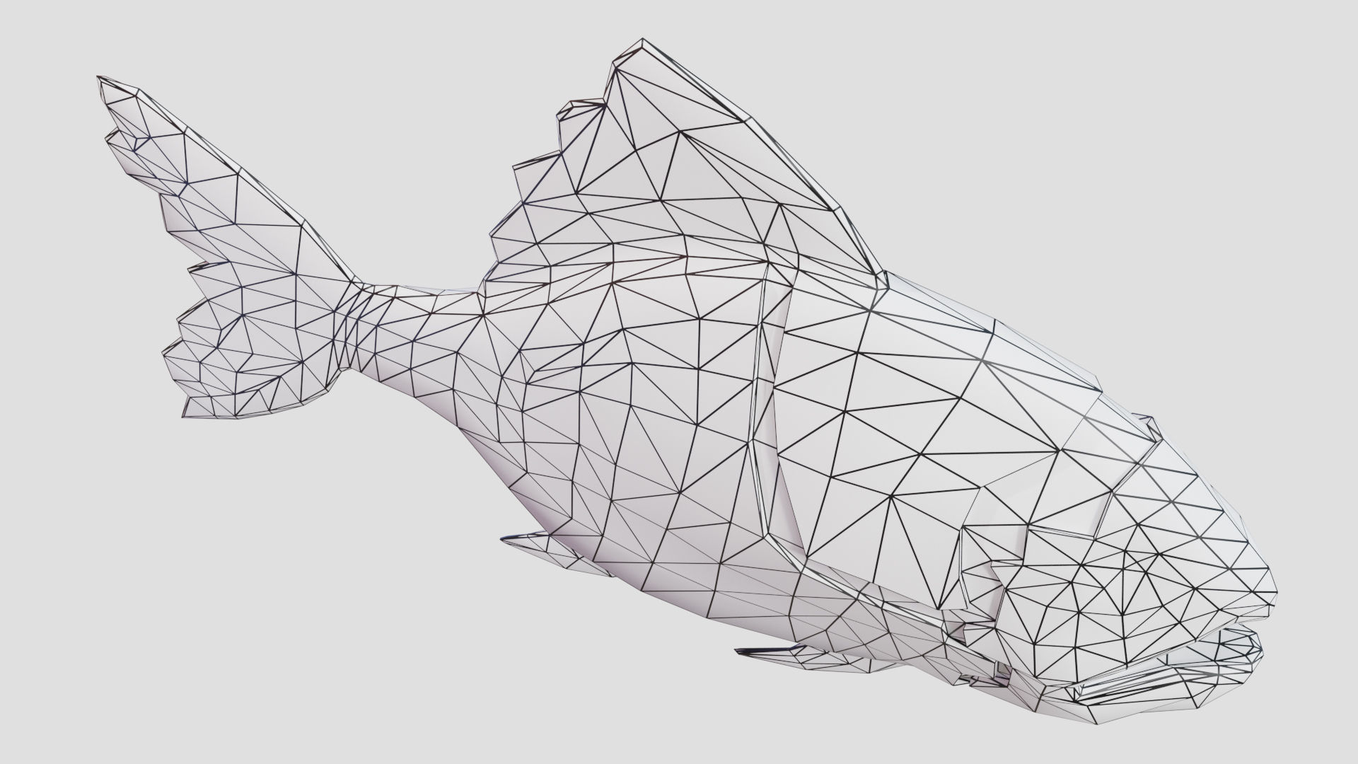 Robofish fish with glowing eyes Low-poly 3D model_10