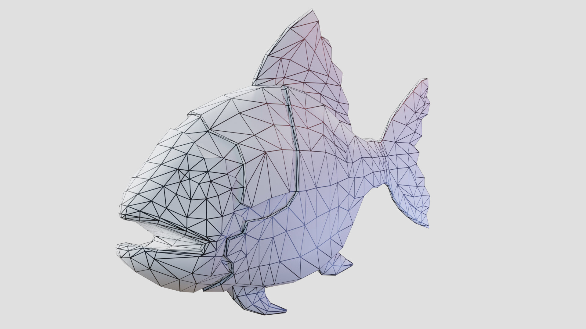 Robofish fish with glowing eyes Low-poly 3D model_6