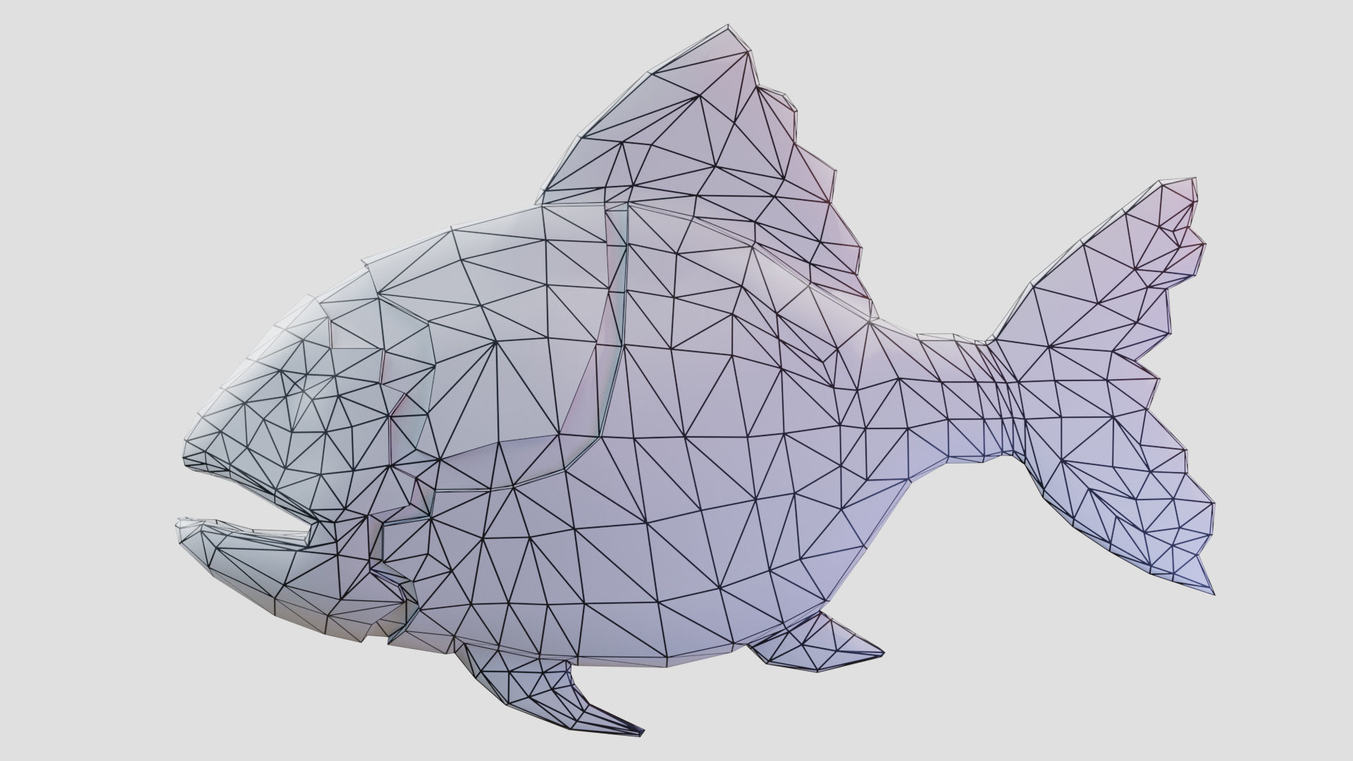 Robofish fish with glowing eyes Low-poly 3D model_7