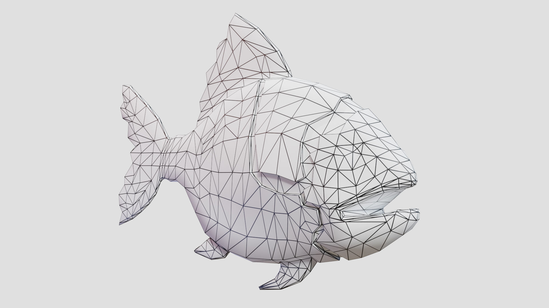 Robofish fish with glowing eyes Low-poly 3D model_9