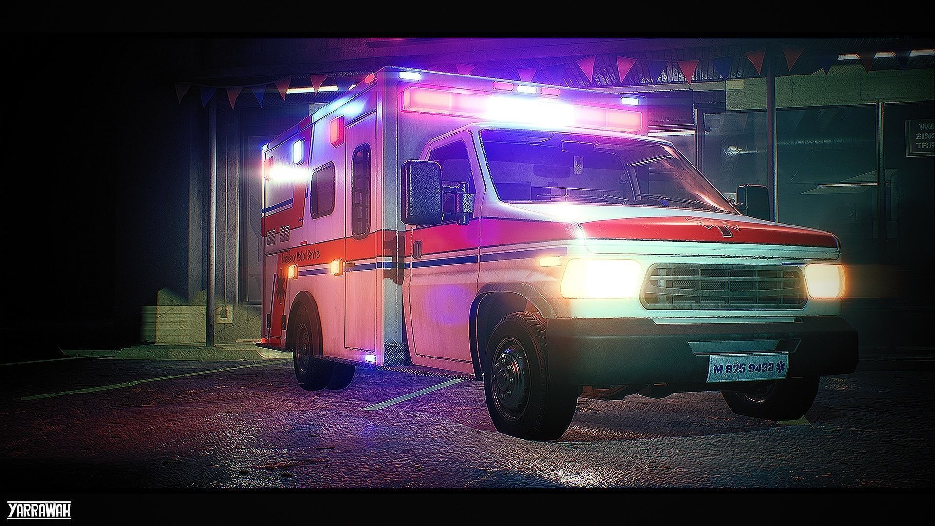 Ambulance - Drivable UE4 UE5 Low-poly 3D model_10