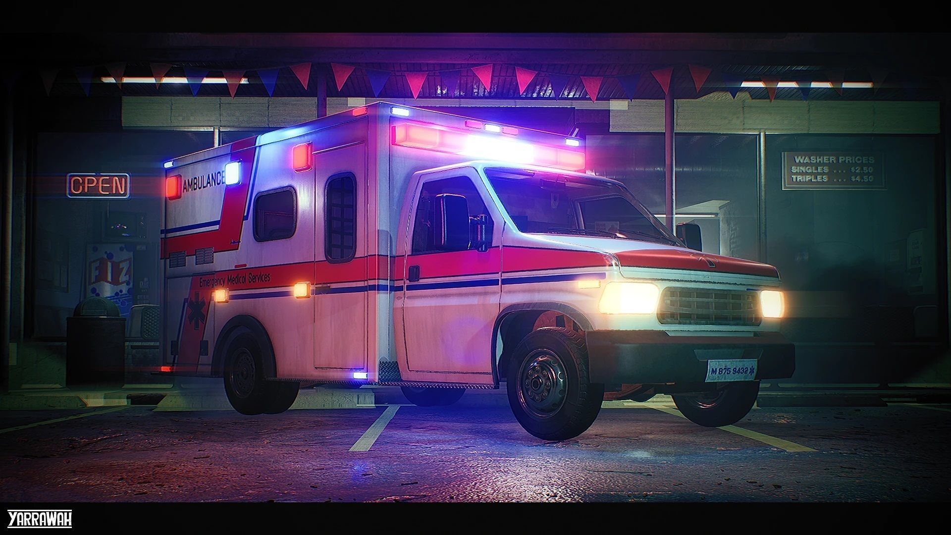 Ambulance - Drivable UE4 UE5 Low-poly 3D model_11