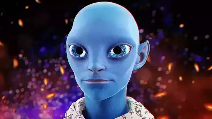 Alien NFT Model with all the source files and textures Low-poly 3D model