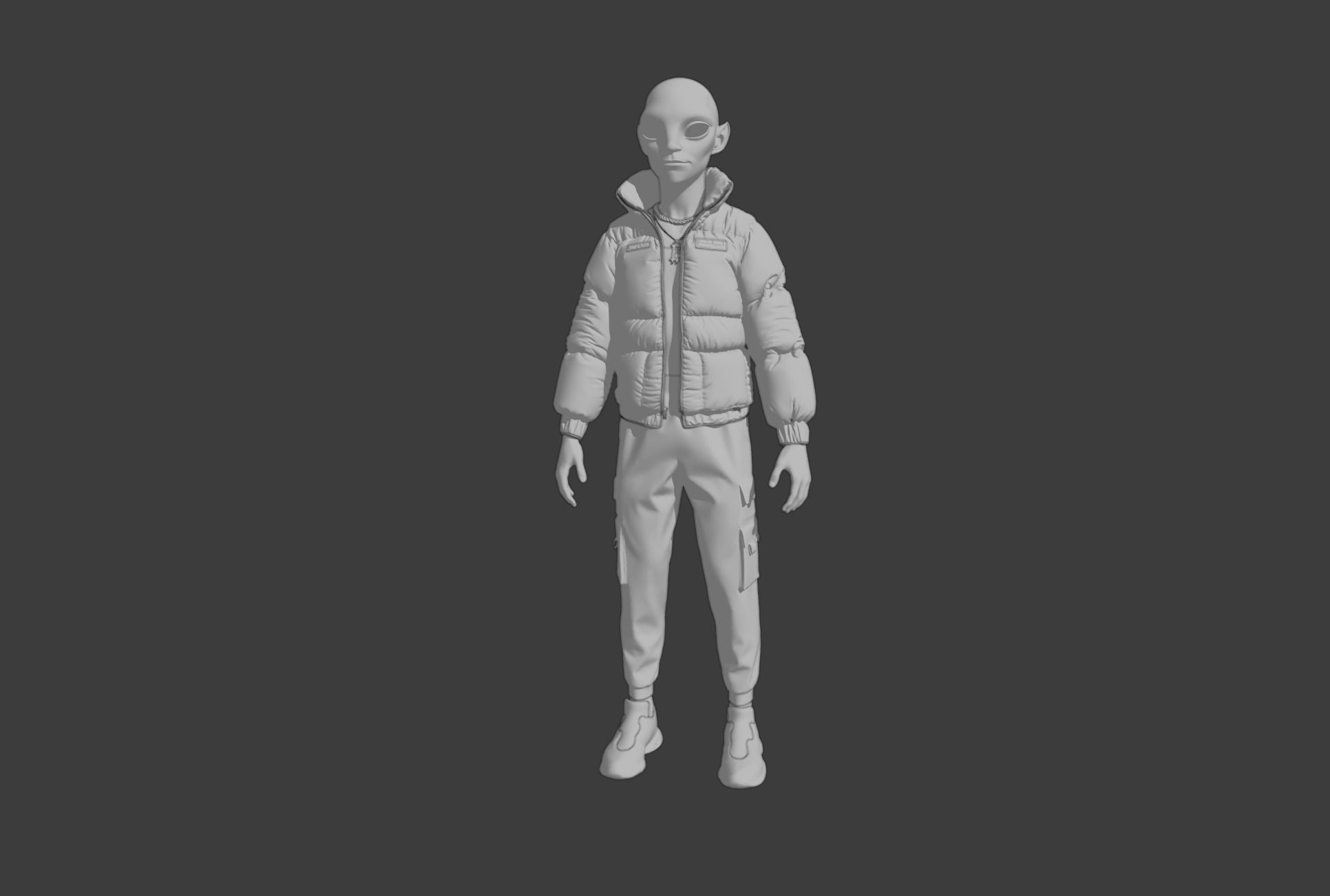 Alien NFT Model with all the source files and textures Low-poly 3D model_22