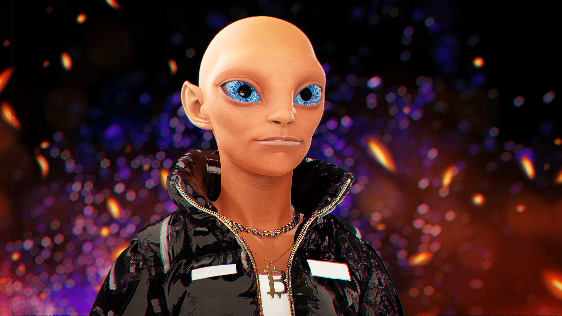 Alien NFT Model with all the source files and textures Low-poly 3D model_11