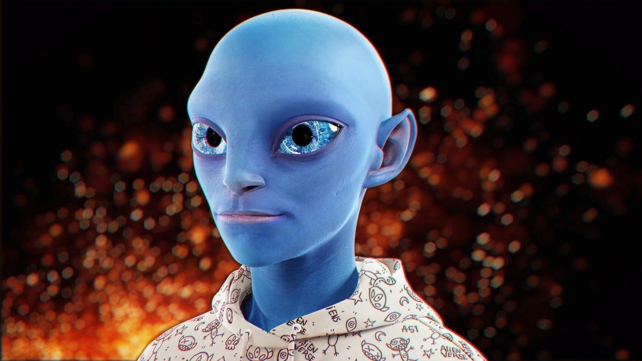 Alien NFT Model with all the source files and textures Low-poly 3D model_7