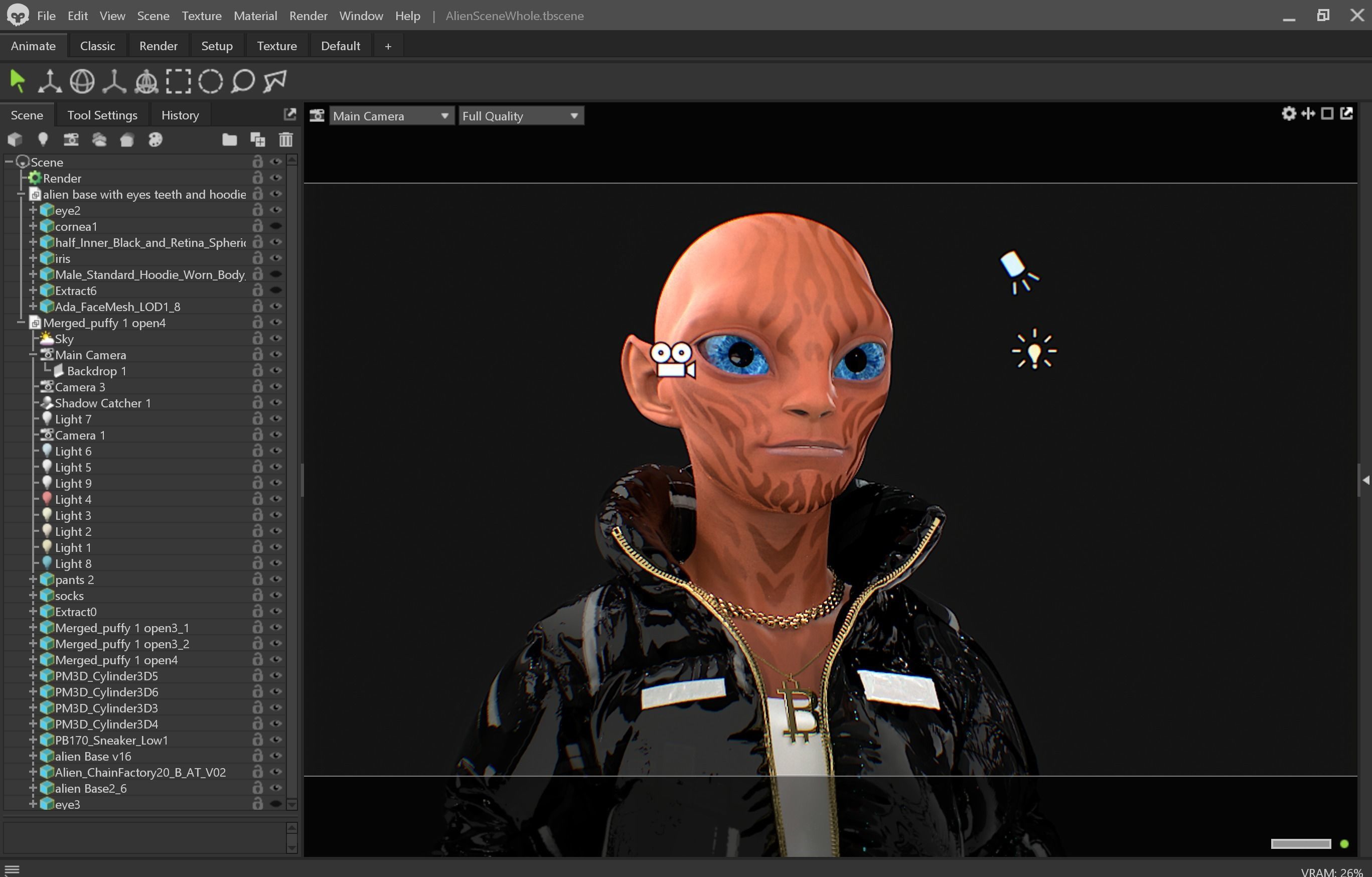 Alien NFT Model with all the source files and textures Low-poly 3D model_33