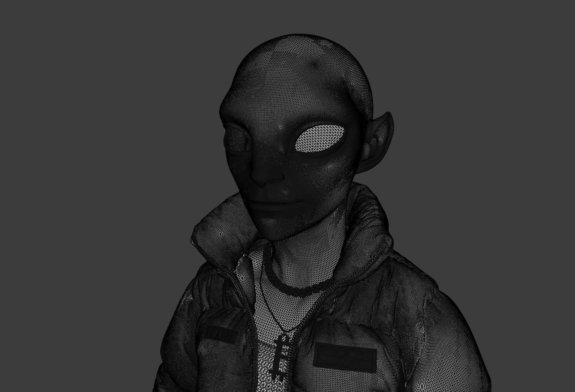 Alien NFT Model with all the source files and textures Low-poly 3D model_18