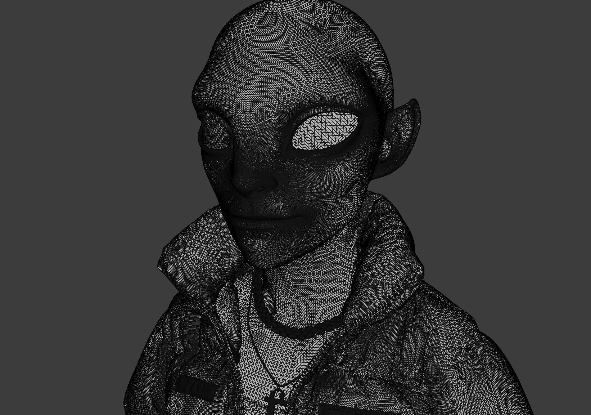 Alien NFT Model with all the source files and textures Low-poly 3D model_27