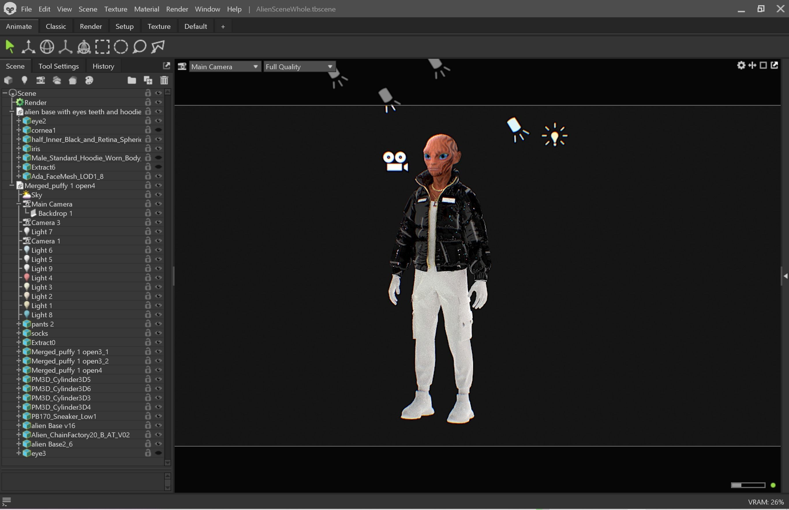 Alien NFT Model with all the source files and textures Low-poly 3D model_34