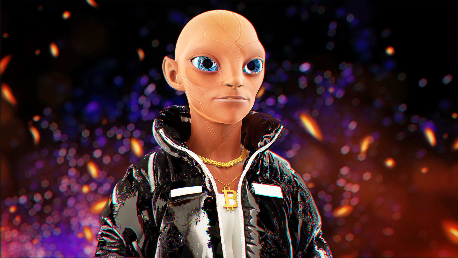 Alien NFT Model with all the source files and textures Low-poly 3D model_13